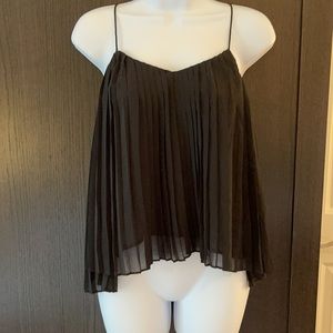 Abercrombie Accordion Pleated Black Cami SZ XS